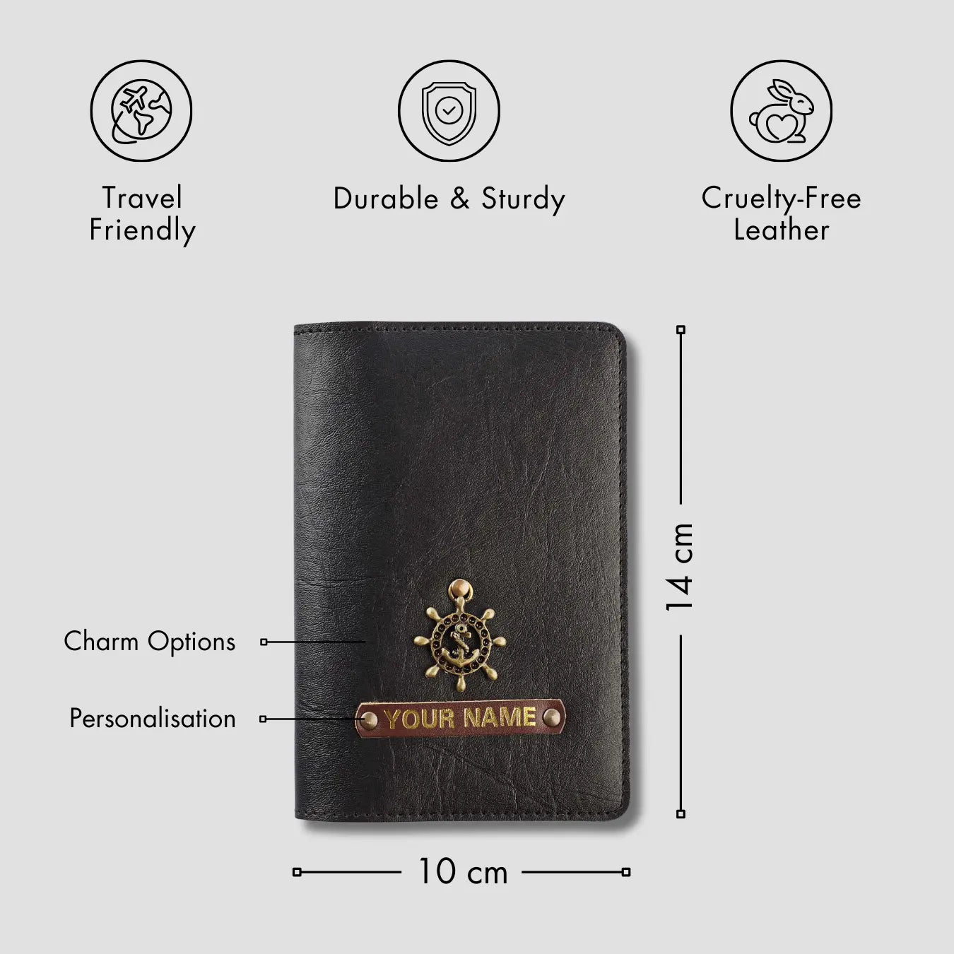 PERSONALISED PASSPORT COVER - BLACK