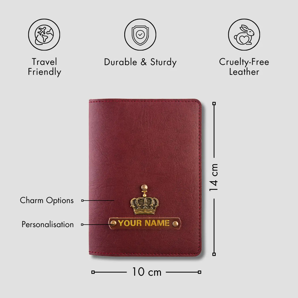 PERSONALISED PASSPORT COVER - MAROON