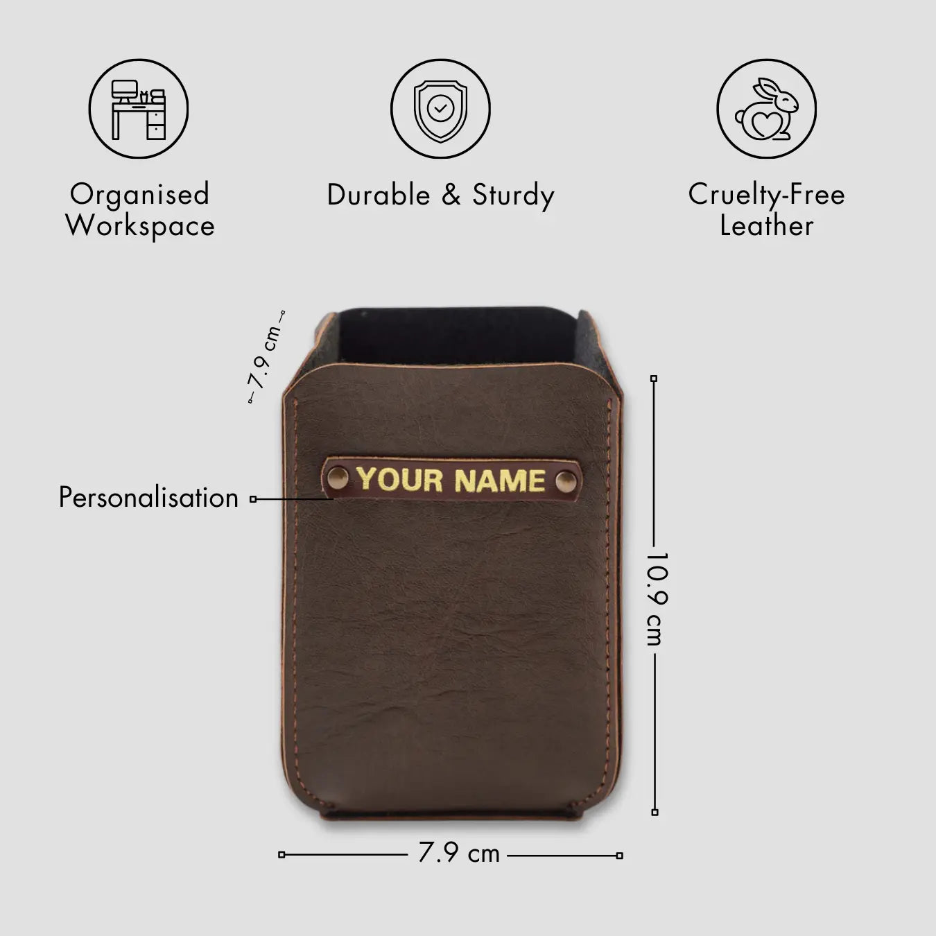 PERSONALISED PENSTAND - BROWN