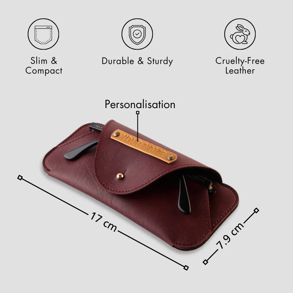 PERSONALISED SUNGLASS CASE - MAROON