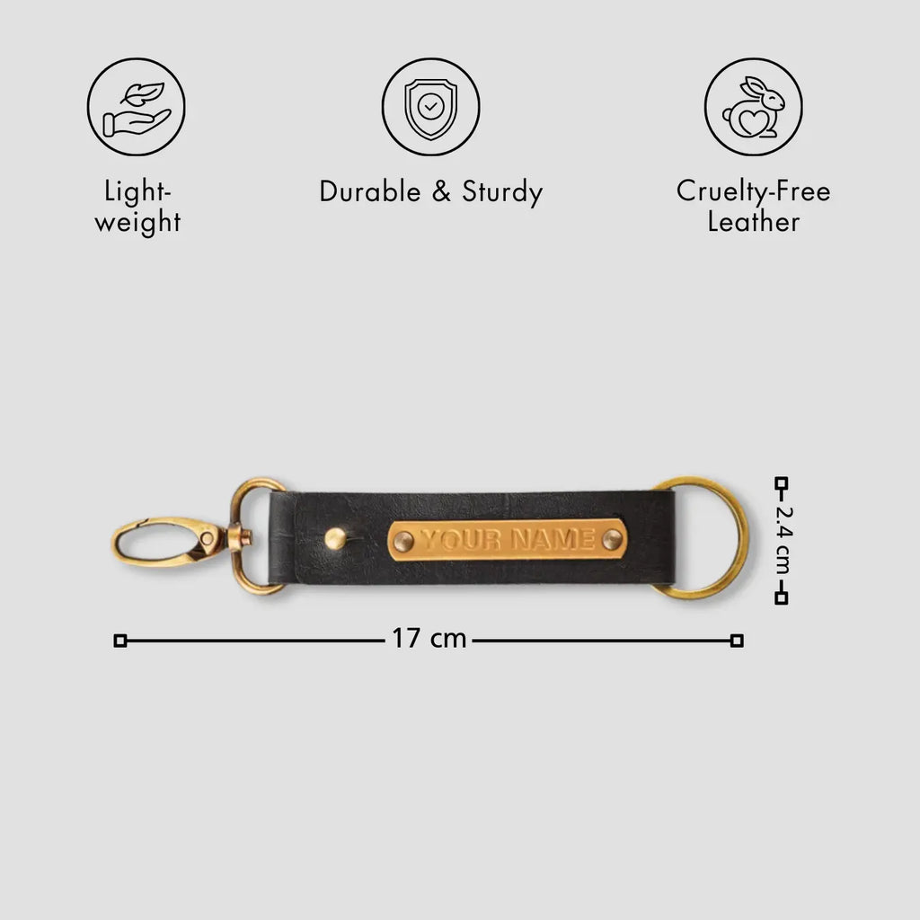 PERSONALISED TWO SIDED KEYCHAIN - BLACK