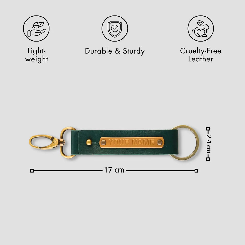 PERSONALISED TWO SIDED KEYCHAIN - GREEN