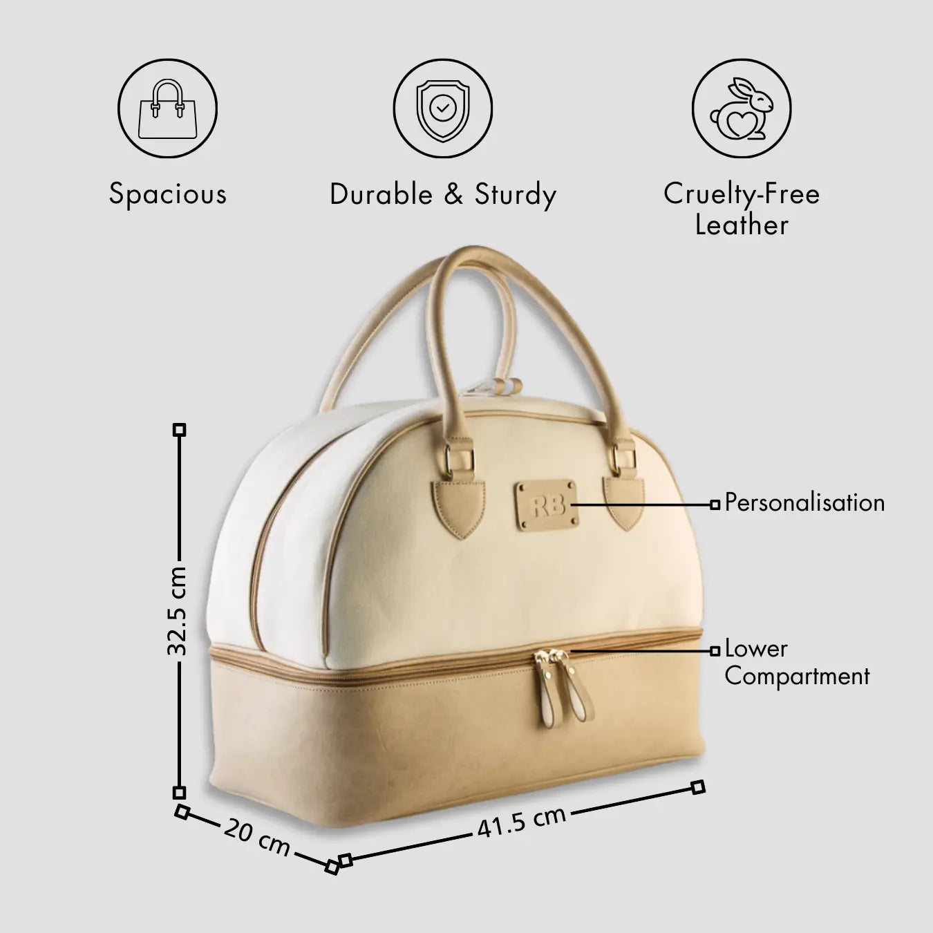 PERSONALISED WEEKENDER BAG - BEIGE