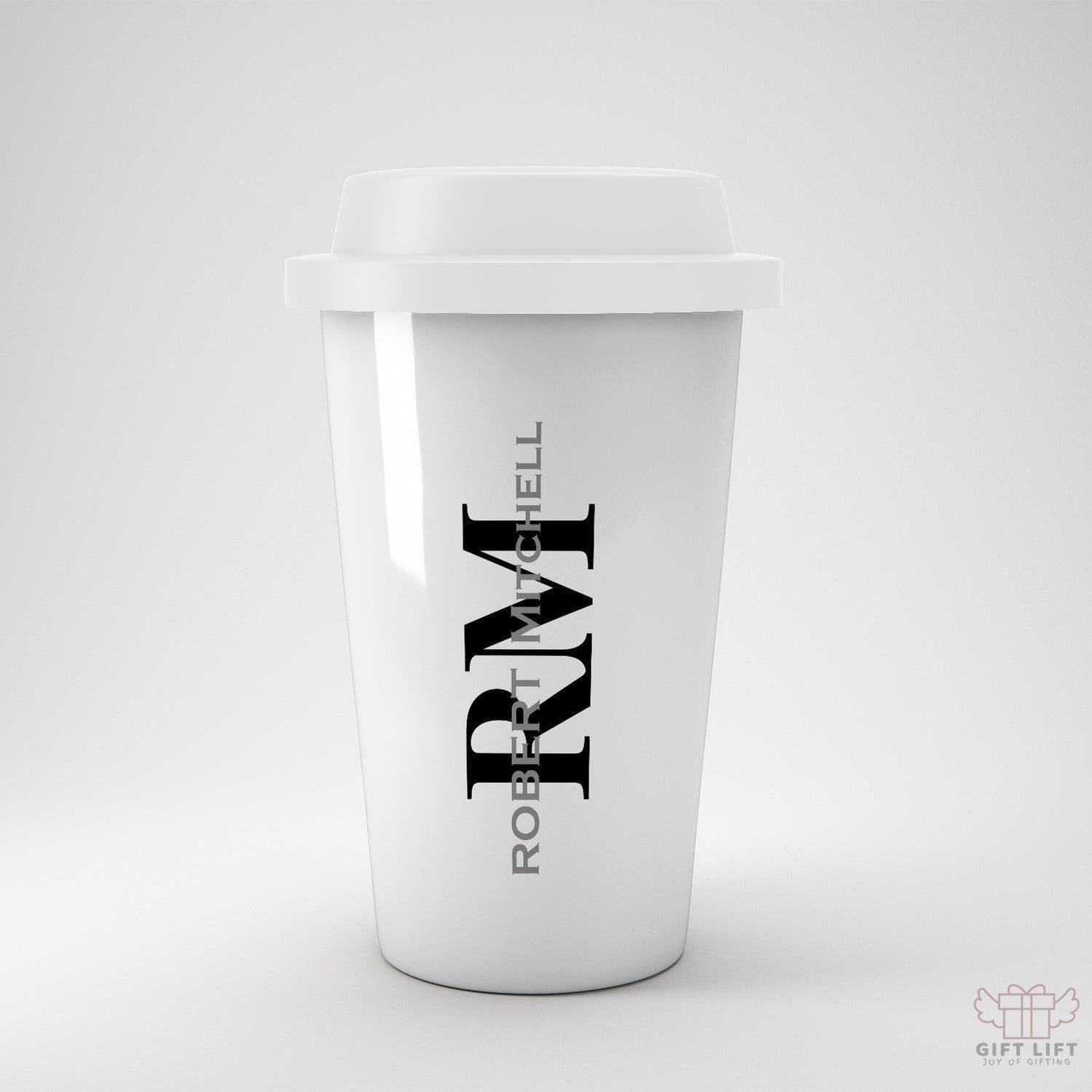 Vertical Modern Name Style Coffee Tumbler