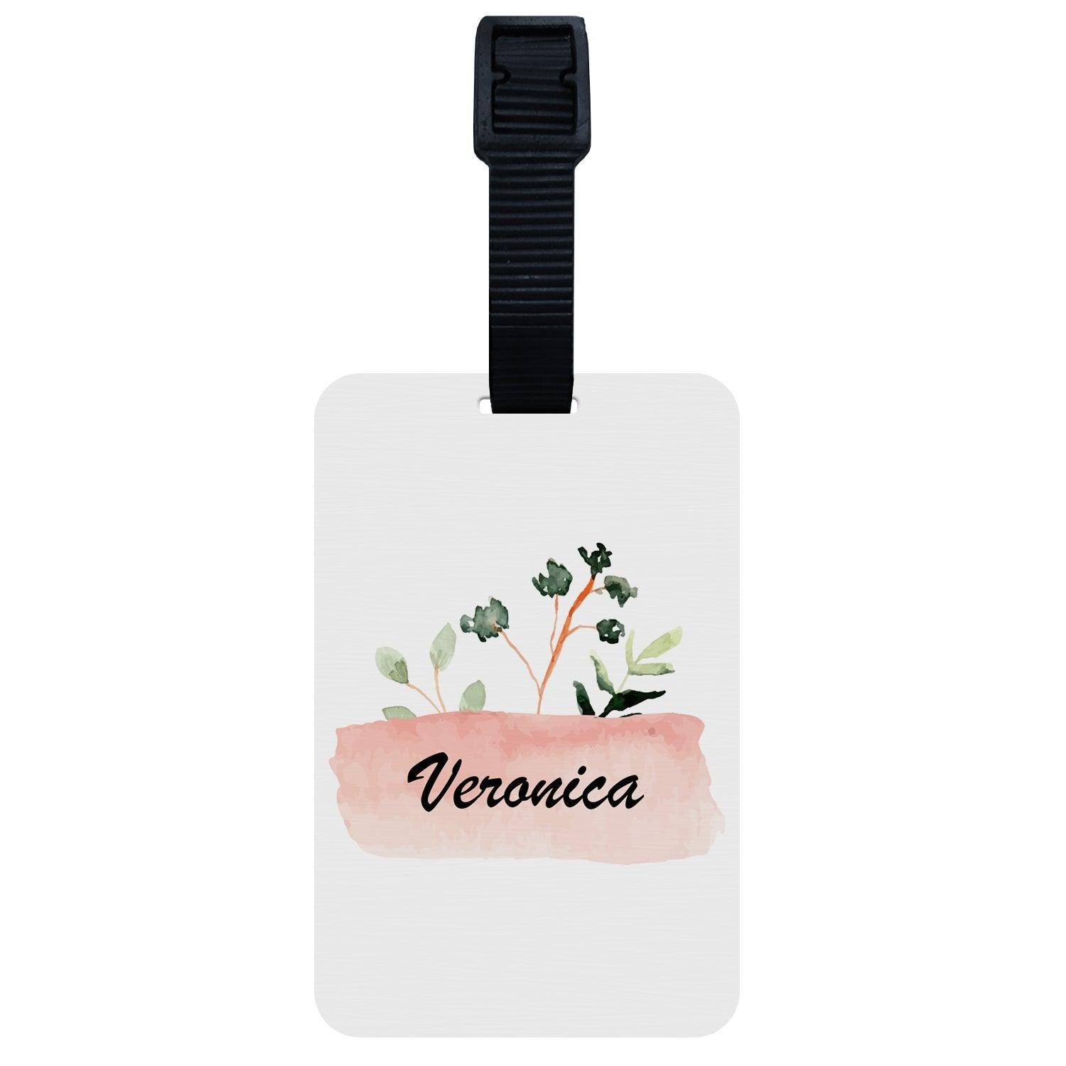 Watercolor Brust Stroke Leaves Custom Luggage Tag - Gift Lift