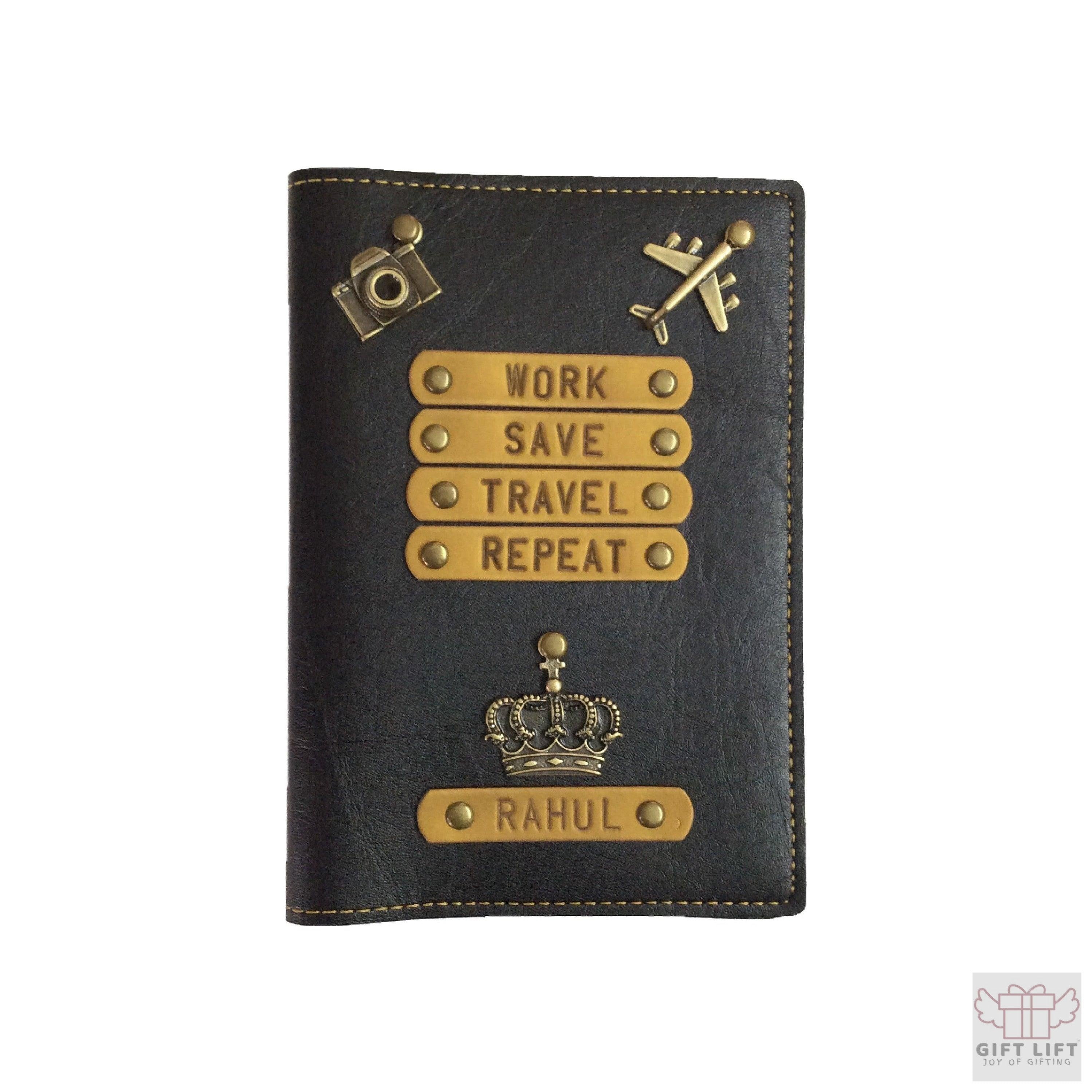 Work Save Travel Repeat (HIM) - Customized Passport Cover
